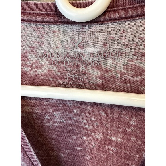 Mens American Eagle TShirt LARGE Seriously Soft Short Sleeve PLUM washed pattern - Picture 2 of 4